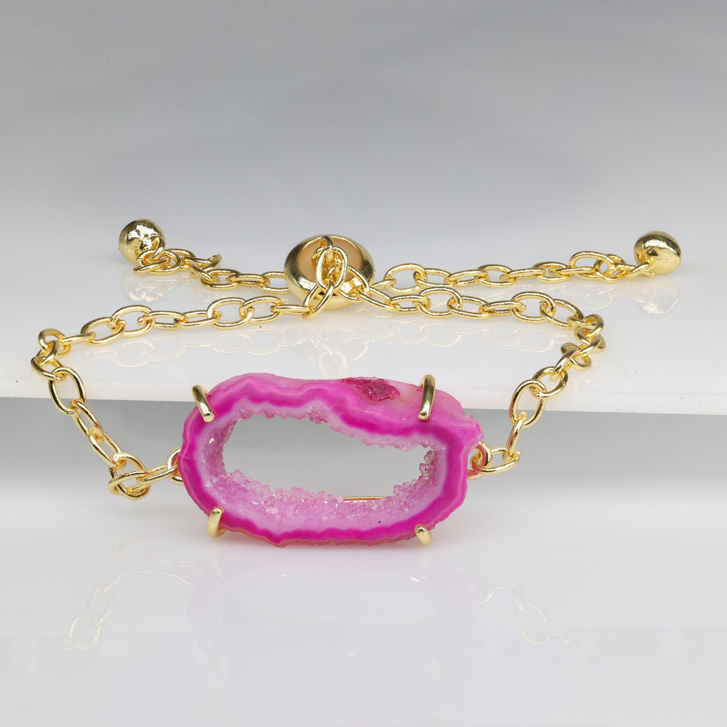 Goddess Geode Druzy Bracelet Adjustable - Meena Design