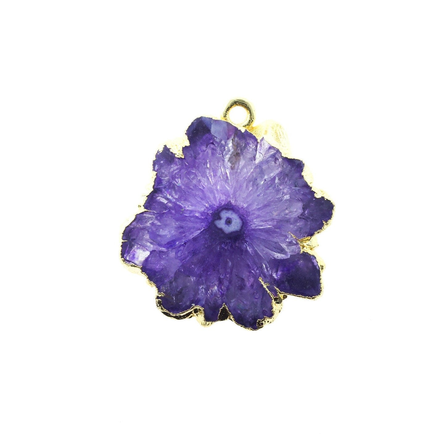 Gold Solar Quartz Pendant, Silver Solar Quartz Connector, Stalactite, Natural Gemstones, DIY, Connector, 10-40MM - Meena Design