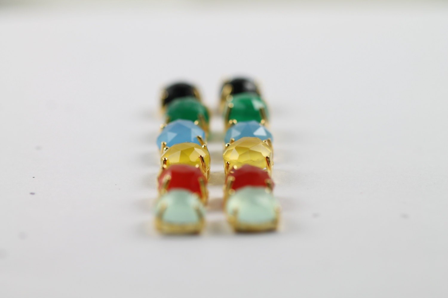 Lapis , stud, cabochon earrings, gemstone stud, mimalistic studs, gold gemstone studs, lapis lazuli - Meena Design