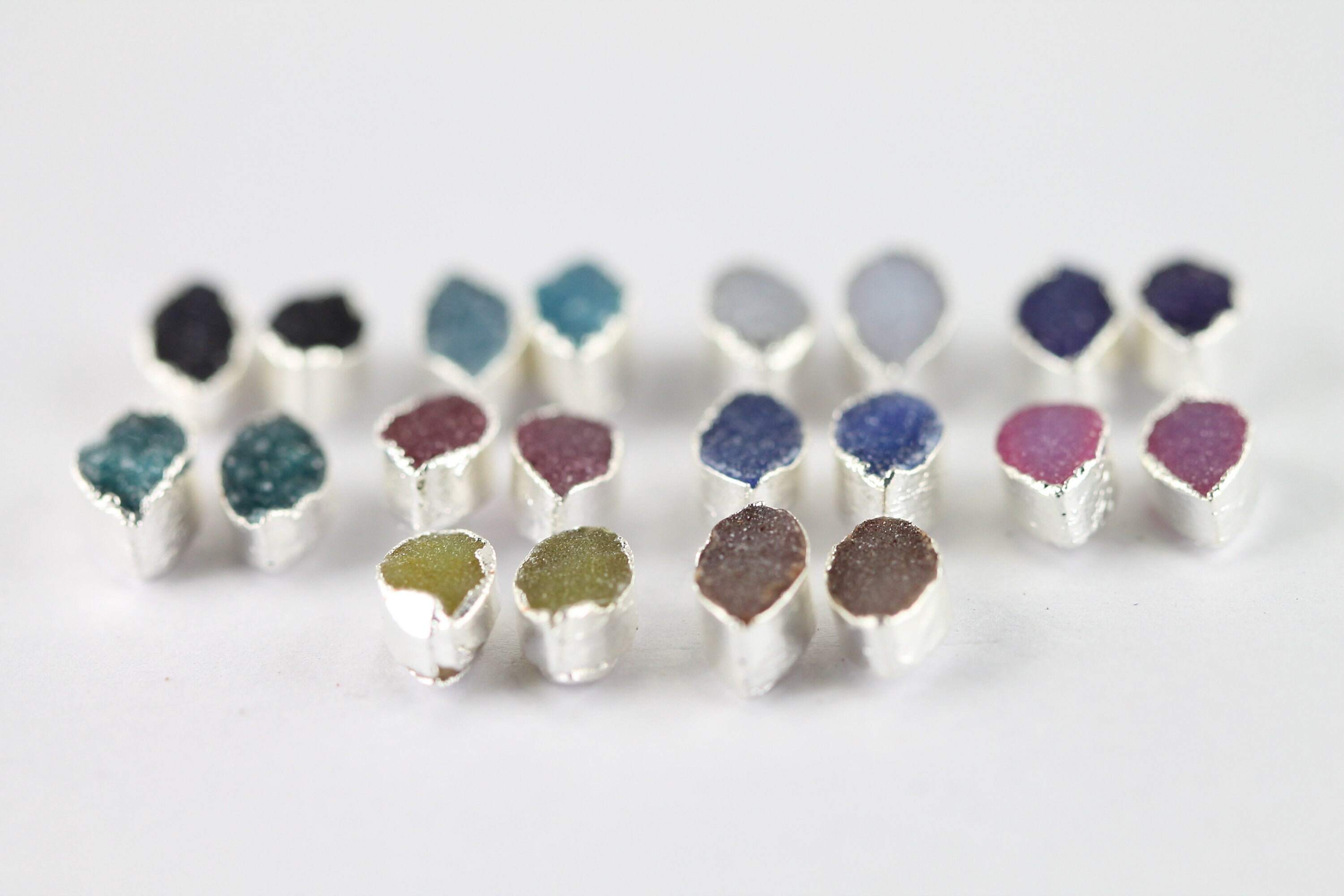 Marquise Druzy Dainty And Minimalistic Studs, 5x10 mm - Meena Design