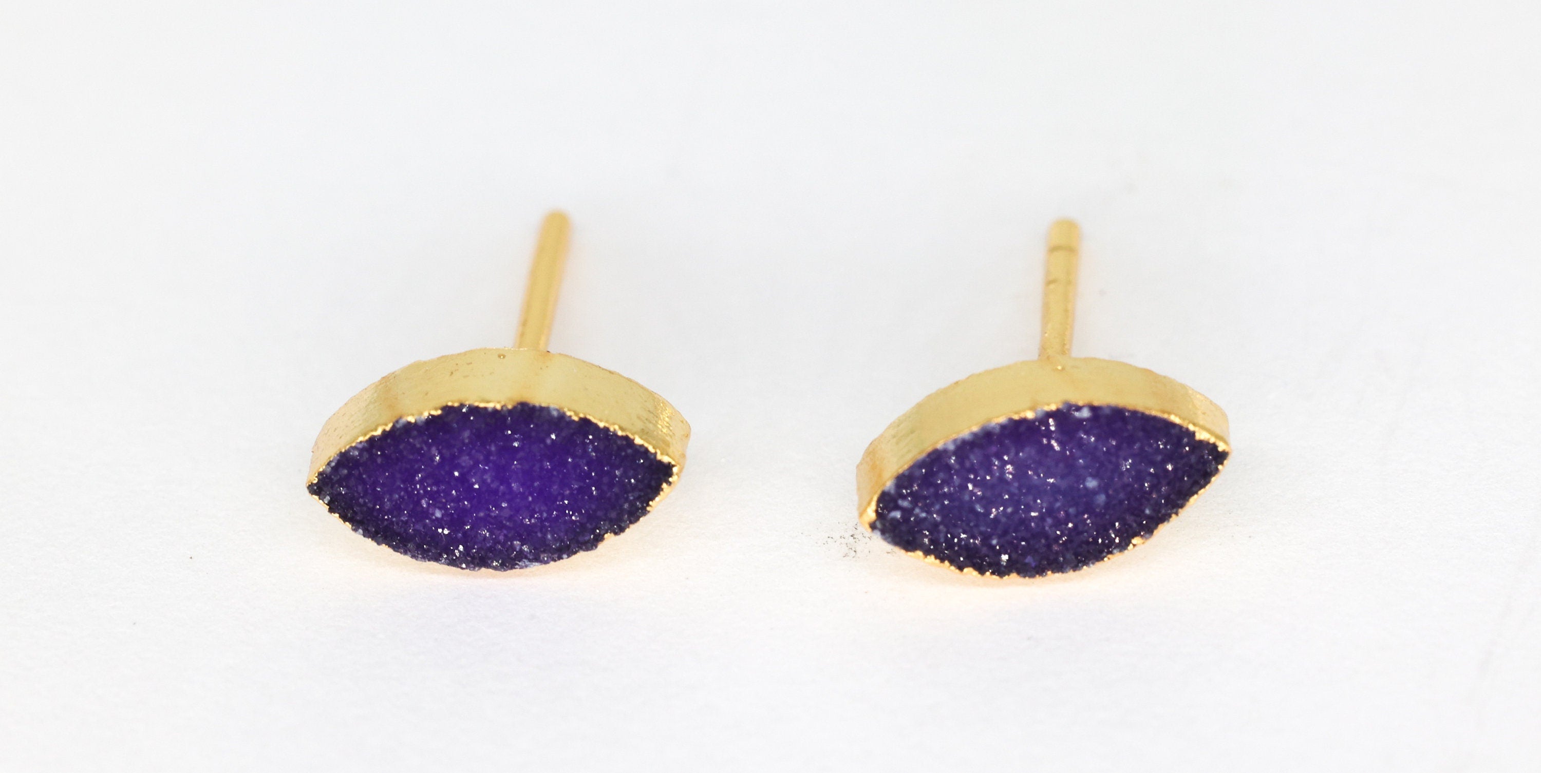 Minimalistic Studs Dainty Marquise Druzy - Meena Design