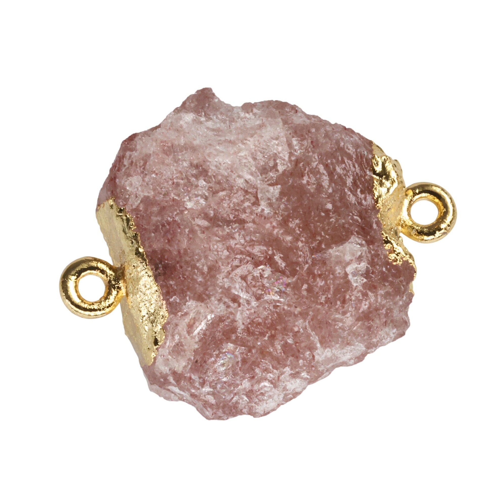 Natural Raw Gemstone Connectors Gold Pendants,16 - 18 mm, - Meena Design