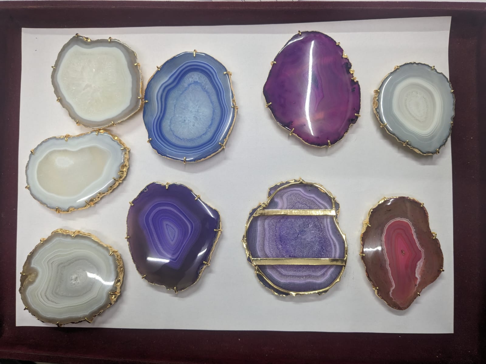 Purse Buckles Agate Natural Gemstone Gold Plated On Brass - Meena Design