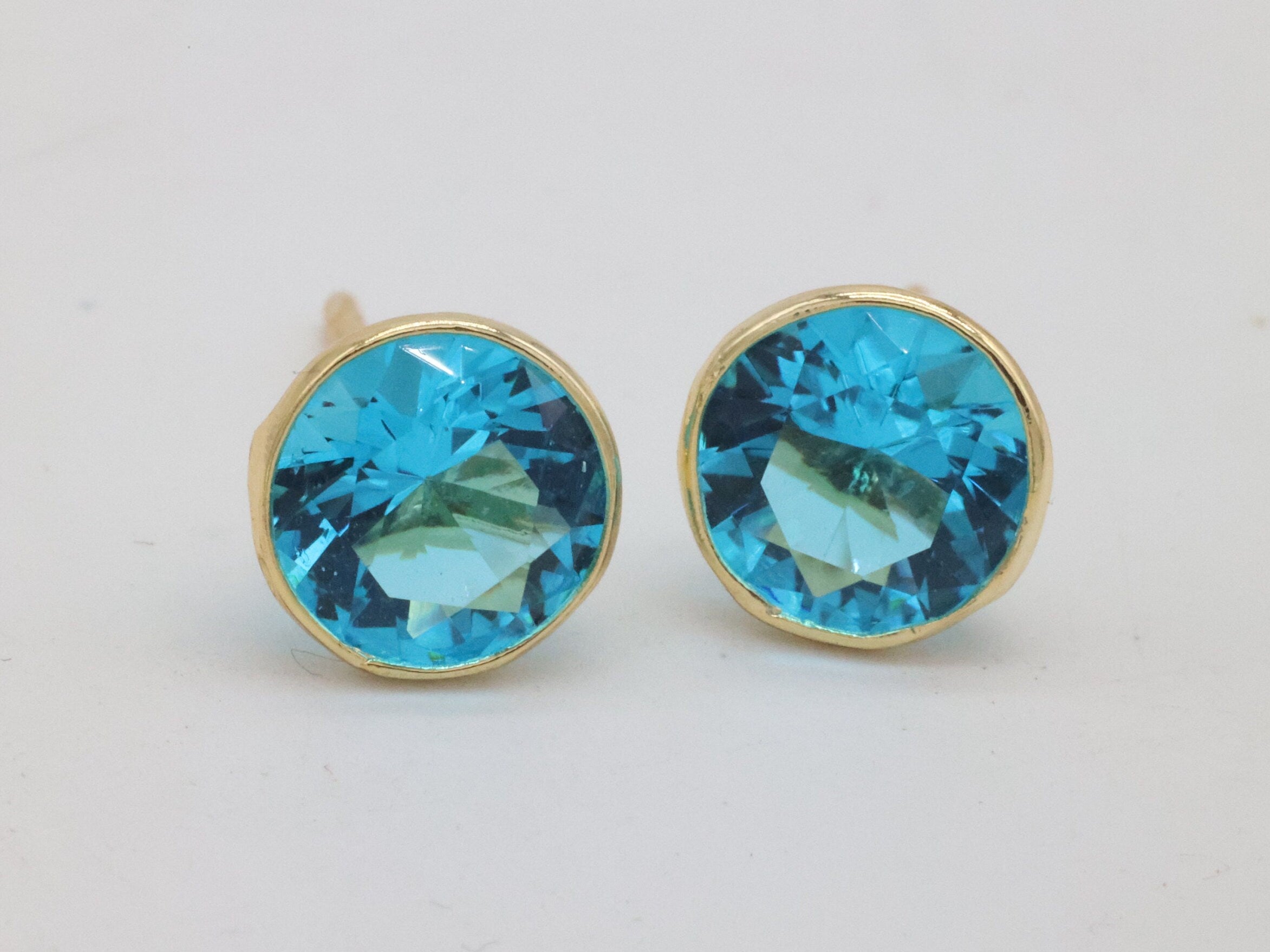 Round Color Gemstone Studs - Meena Design