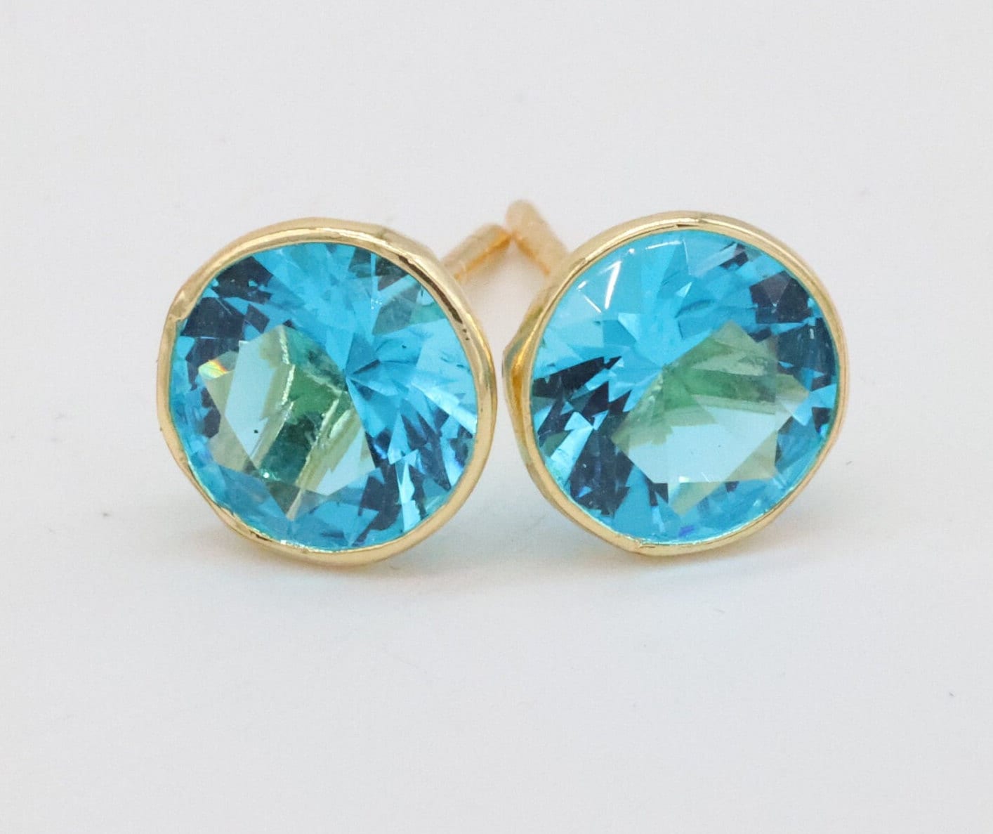 Round Color Gemstone Studs - Meena Design