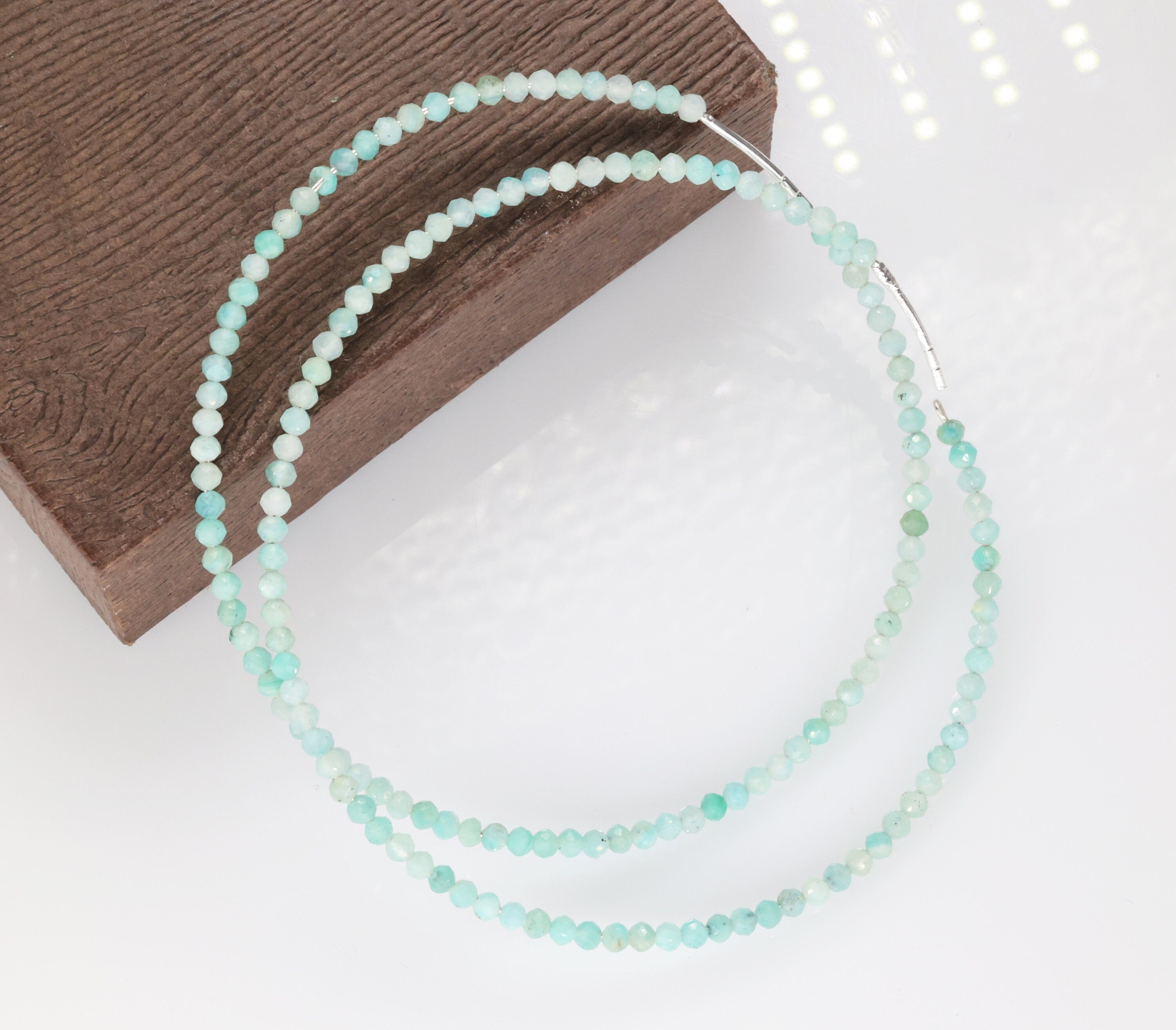 Silver Hoop Earring, Micro Faceted Natural Beads, beads earring, beads jewellery, handmade jewellery - Meena Design