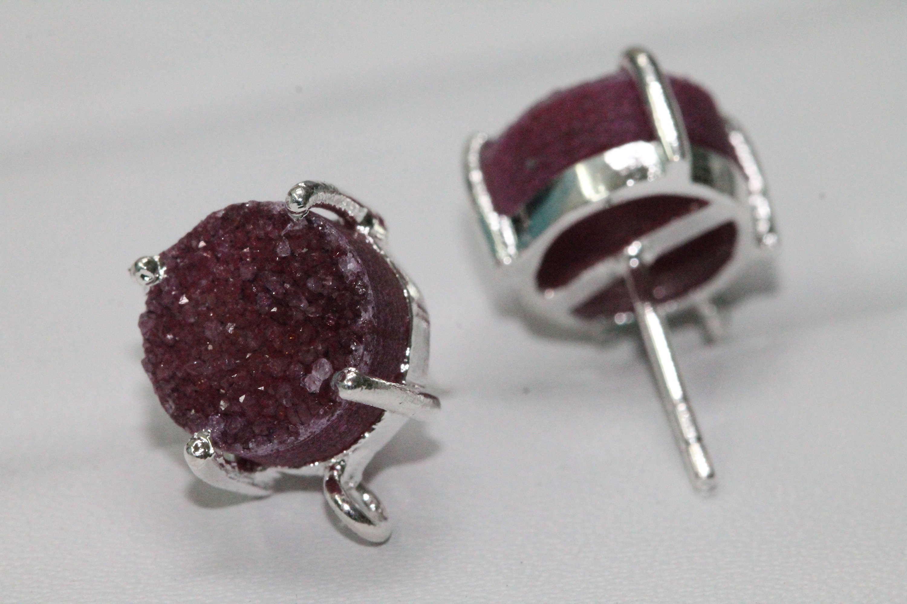 Stud Druzy Prong Setting For Making Earrings - Meena Design