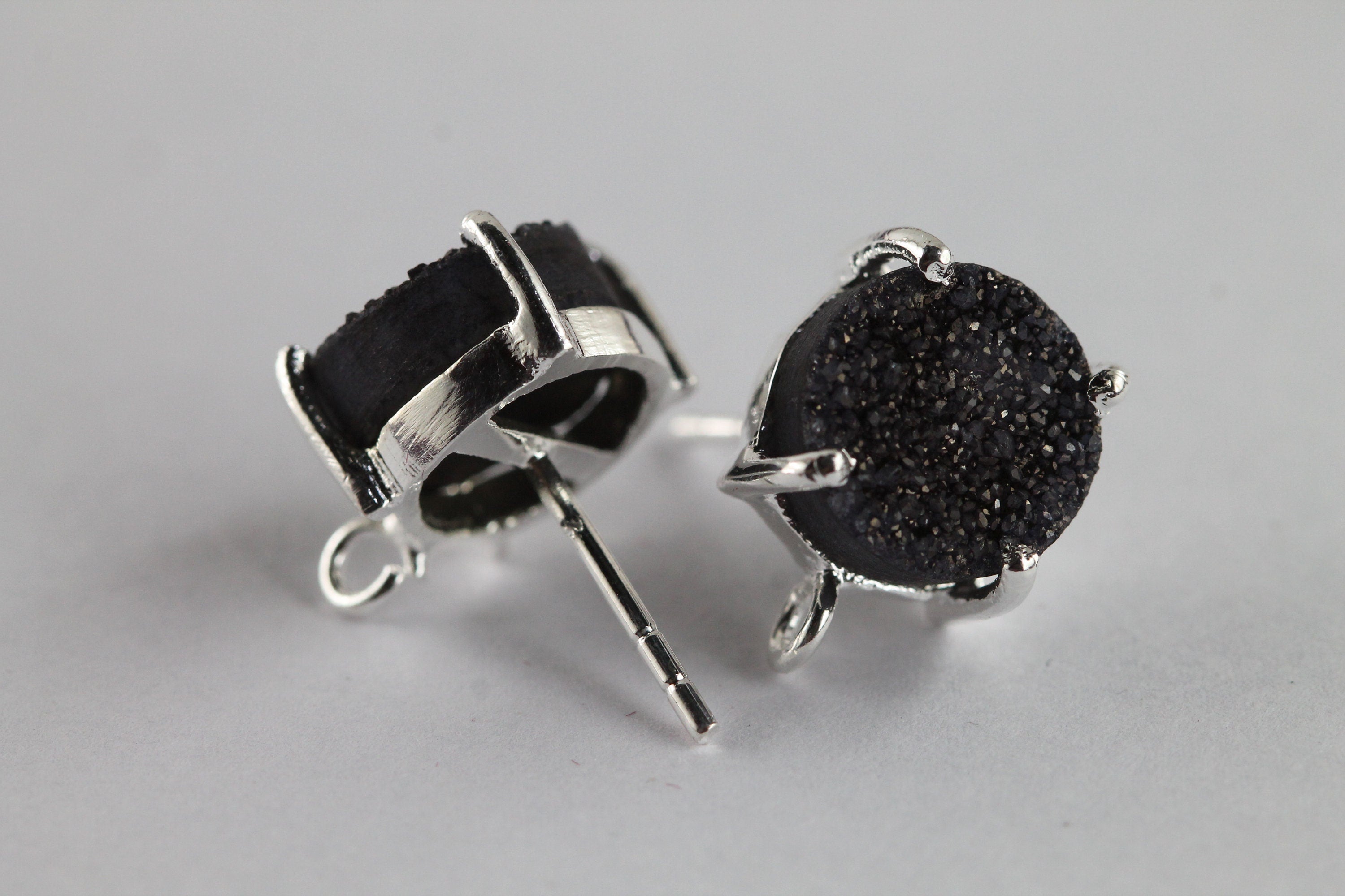 Stud Druzy Prong Setting For Making Earrings - Meena Design