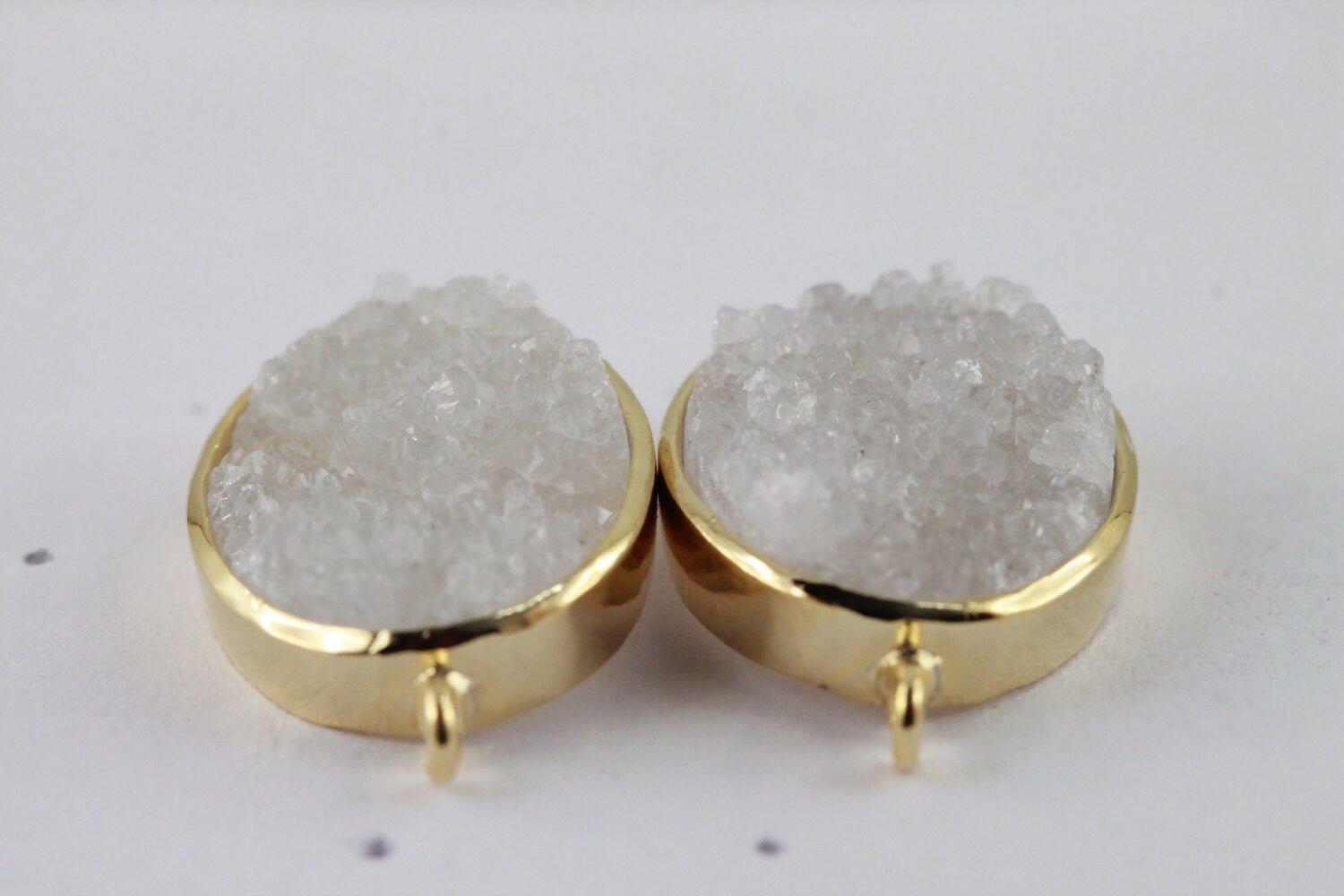 Studs Natural Druzy Oval For Earrings - Meena Design