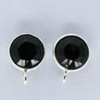 12 MM Round Stud Earpost Faceted Briolette Gemstone Gold Plated Brass - Meena Design