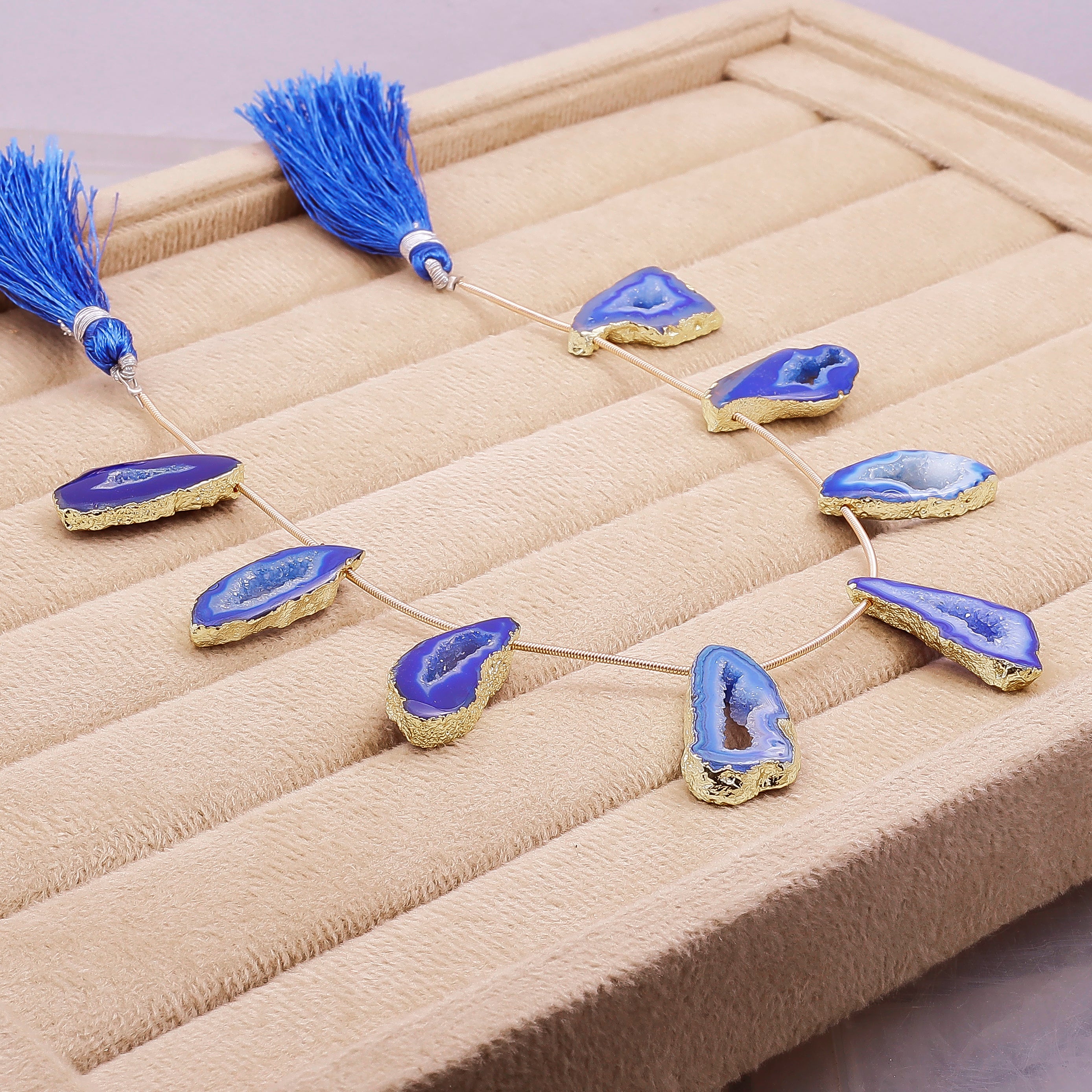 Handmade Pink Geode Pendant Necklace with Vibrant Stones