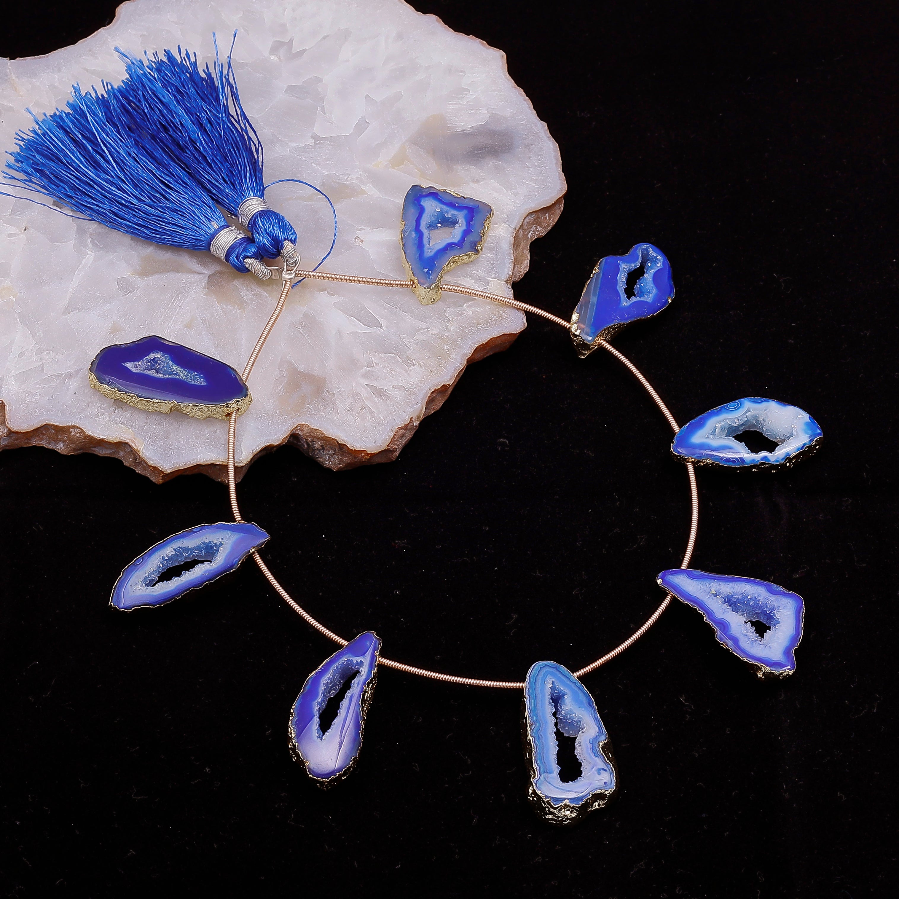 Elegant Pink Agate Geode Necklace for Boho Style Lovers