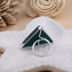 Agate druzy gemstone ring with gold, silver, rose gold, copper, or black plating