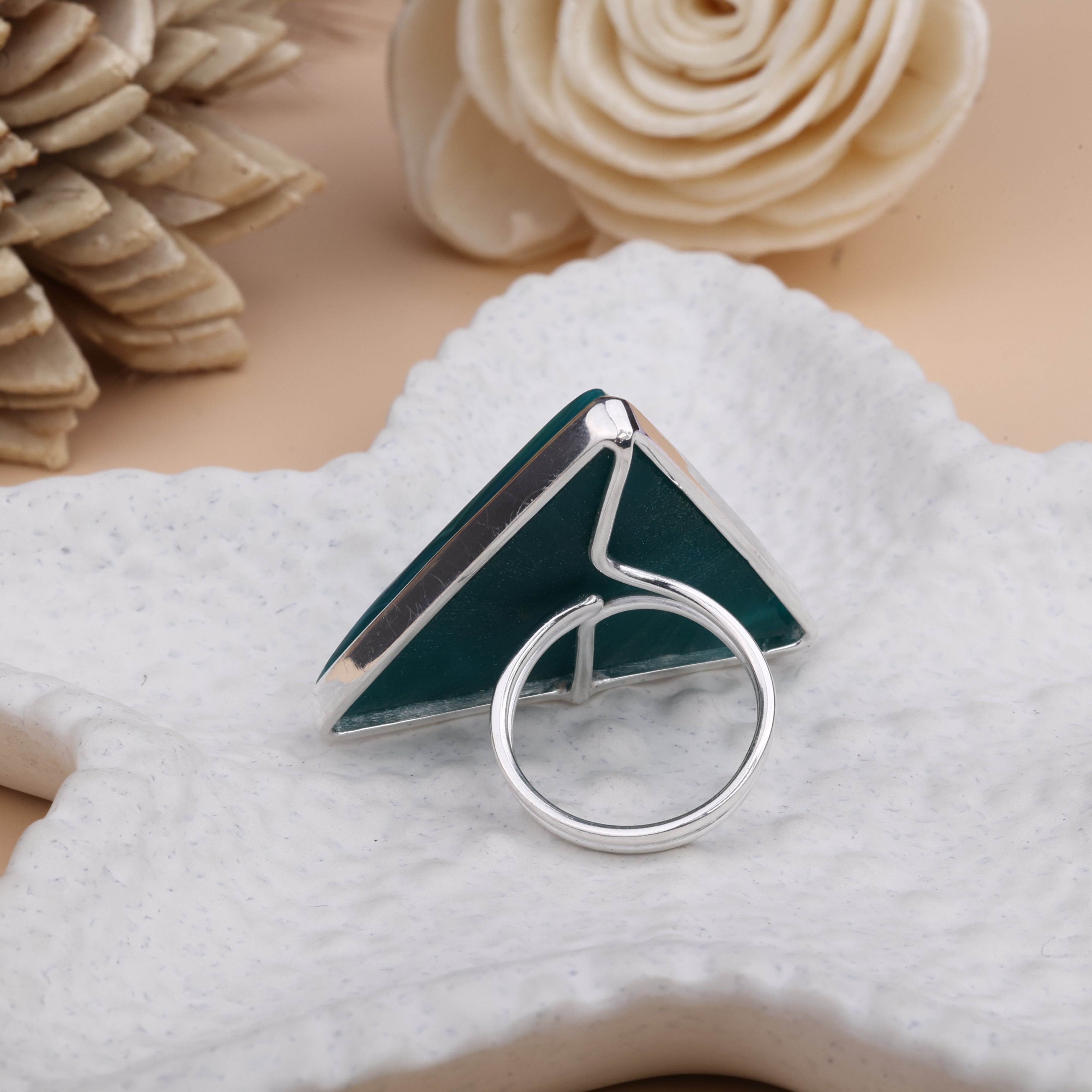 Agate druzy gemstone ring with gold, silver, rose gold, copper, or black plating