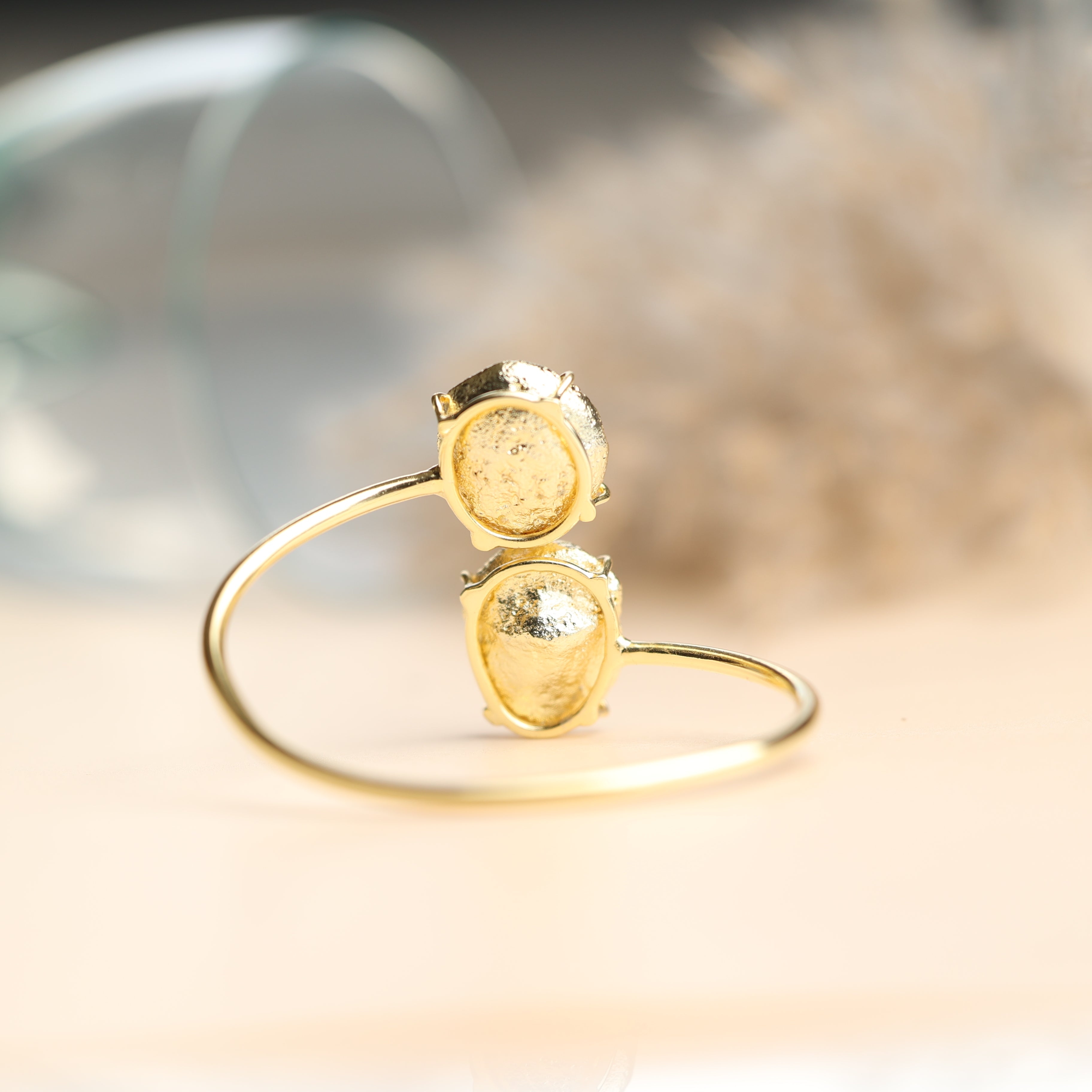 Geode Druzy Gold Edged over Brass Bracelet