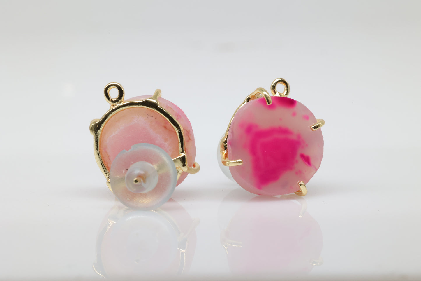 Geode Druzy Slice  Earpost  DIY Earrings