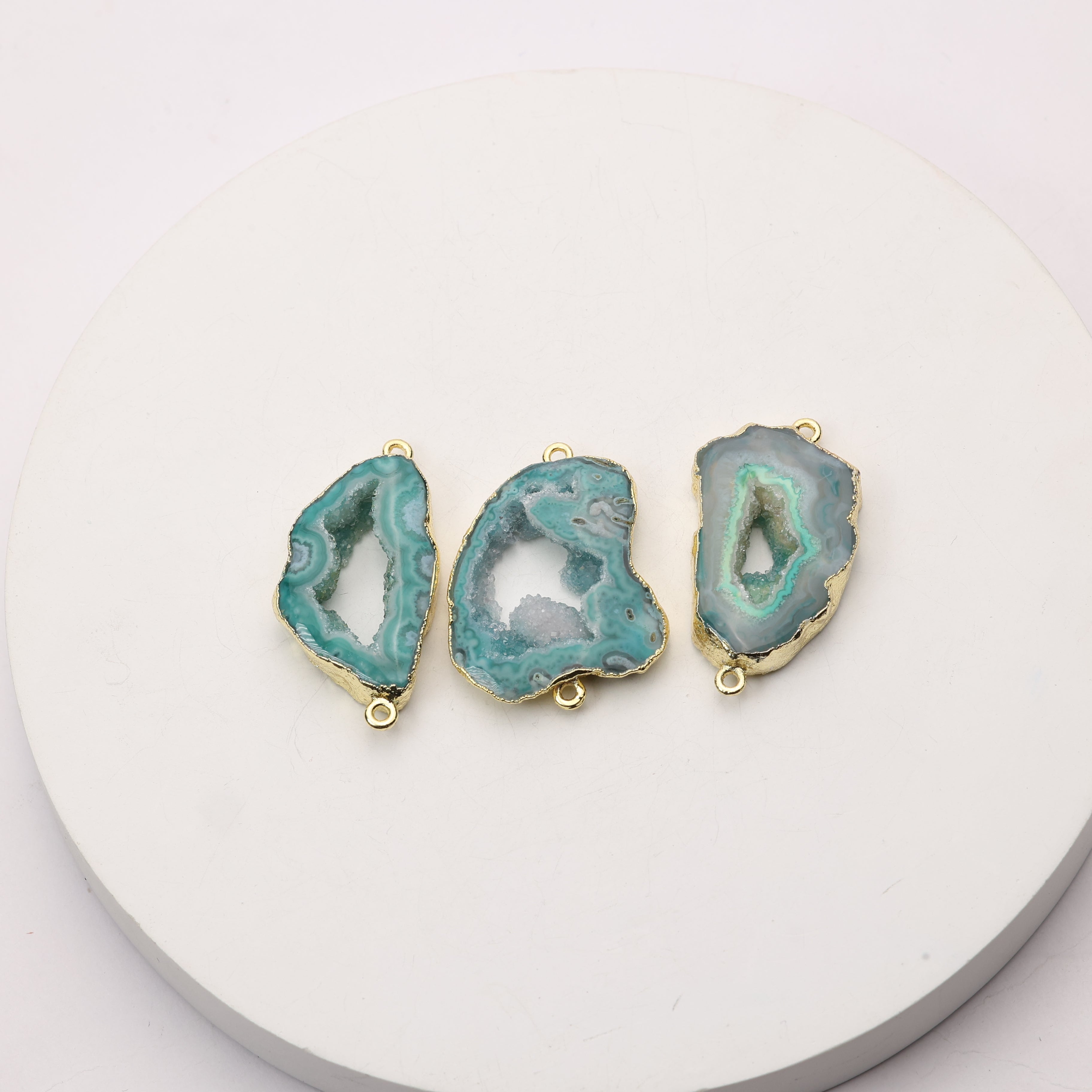 Drusy geode connector for boho bracelet designs