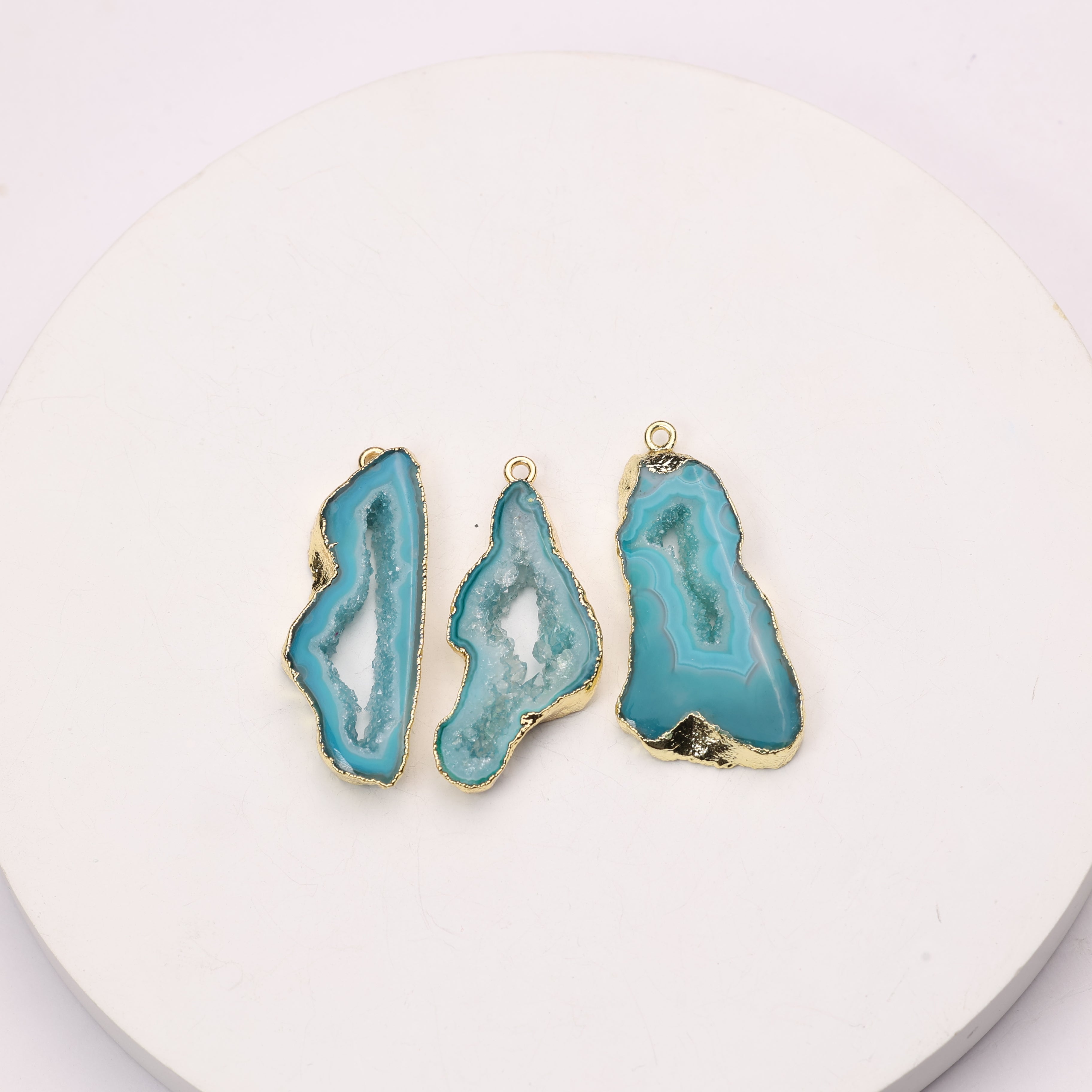 Purple druzy geode connector for statement pieces