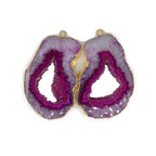 silver Agate Geode Slice Pairs