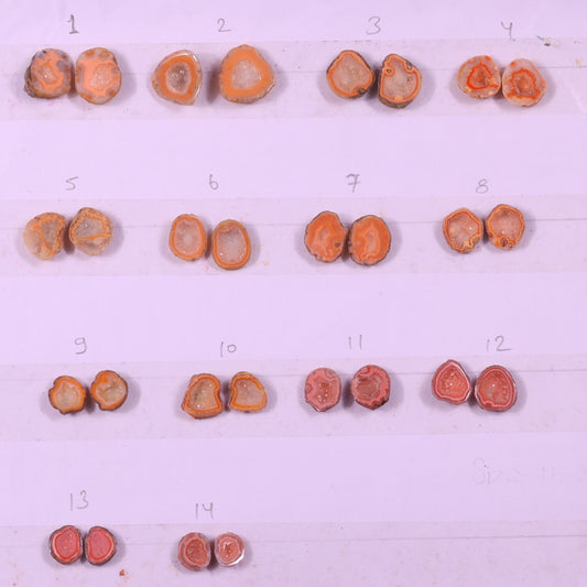 Geode Pairs ( Earring ) by Selection 10-20 mm Orange Color Geodes
