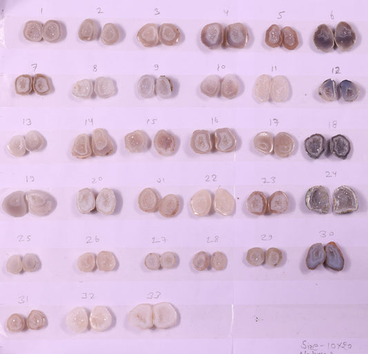 Geode Pairs ( Earring ) by Selection 10-20 mm Natural Color Geodes White & Grey