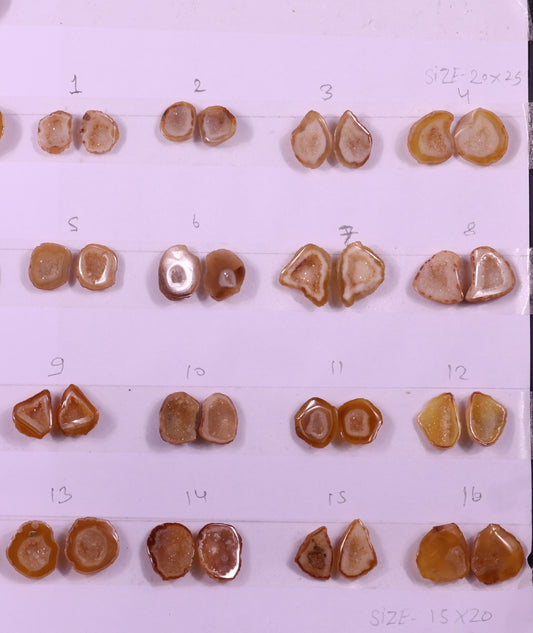 Geode Pairs ( Earring ) by Selection 15 - 20 mm Beige Color Geodes