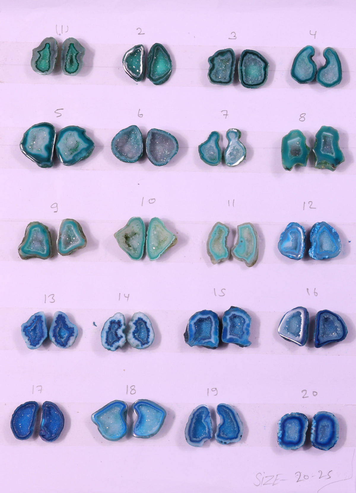 Geode Pairs ( Earring ) by Selection  20-25 mm Green & Aqua Color My Store