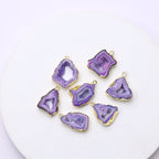 Purple Agate Geode Slice Druzy Connector 15-20 – Natural Gemstone Connector for Handmade Jewelry | Get Exact Piece Shown in the Picture