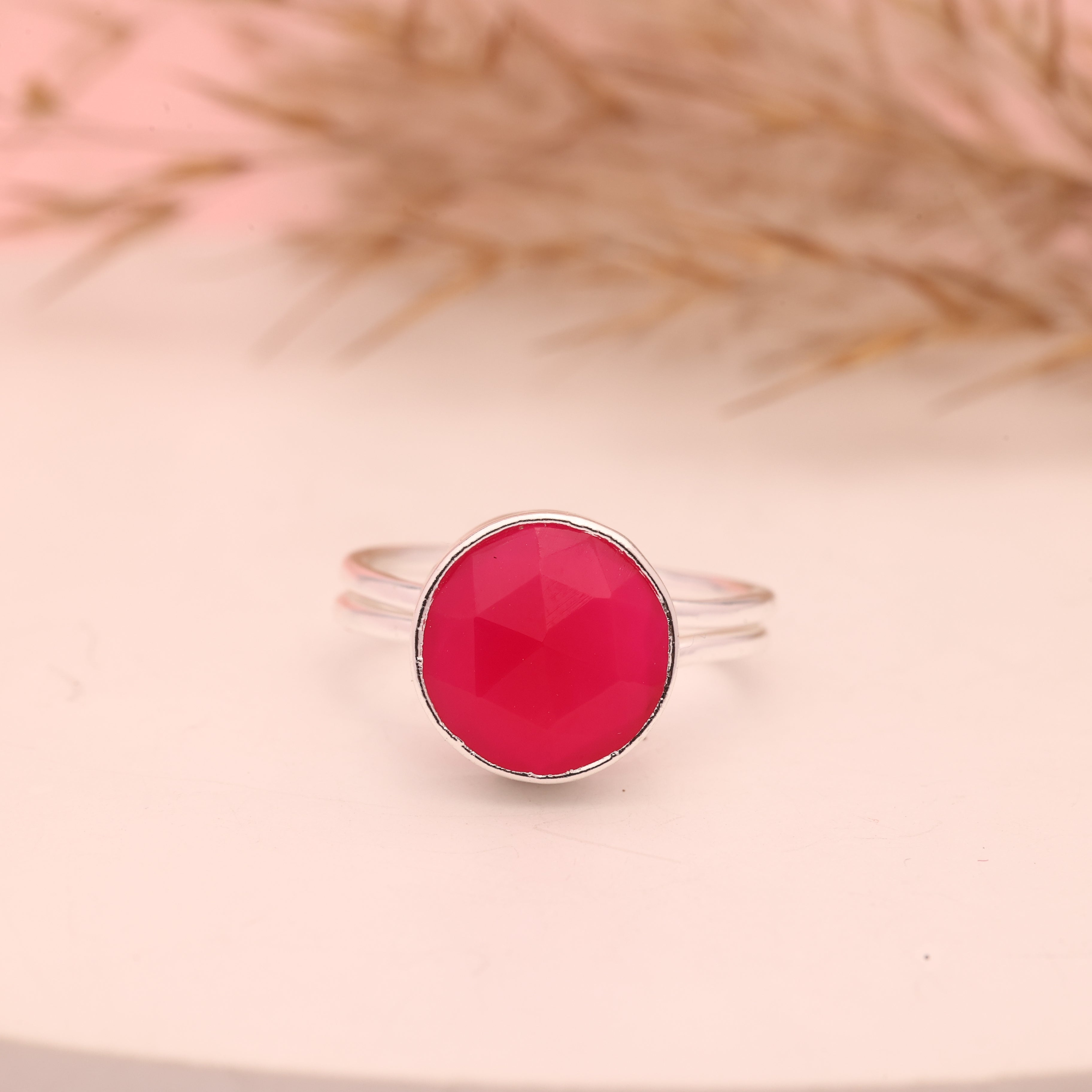 Multi Chalcedony Ring – Adjustable 925 Sterling Silver Gemstone Ring