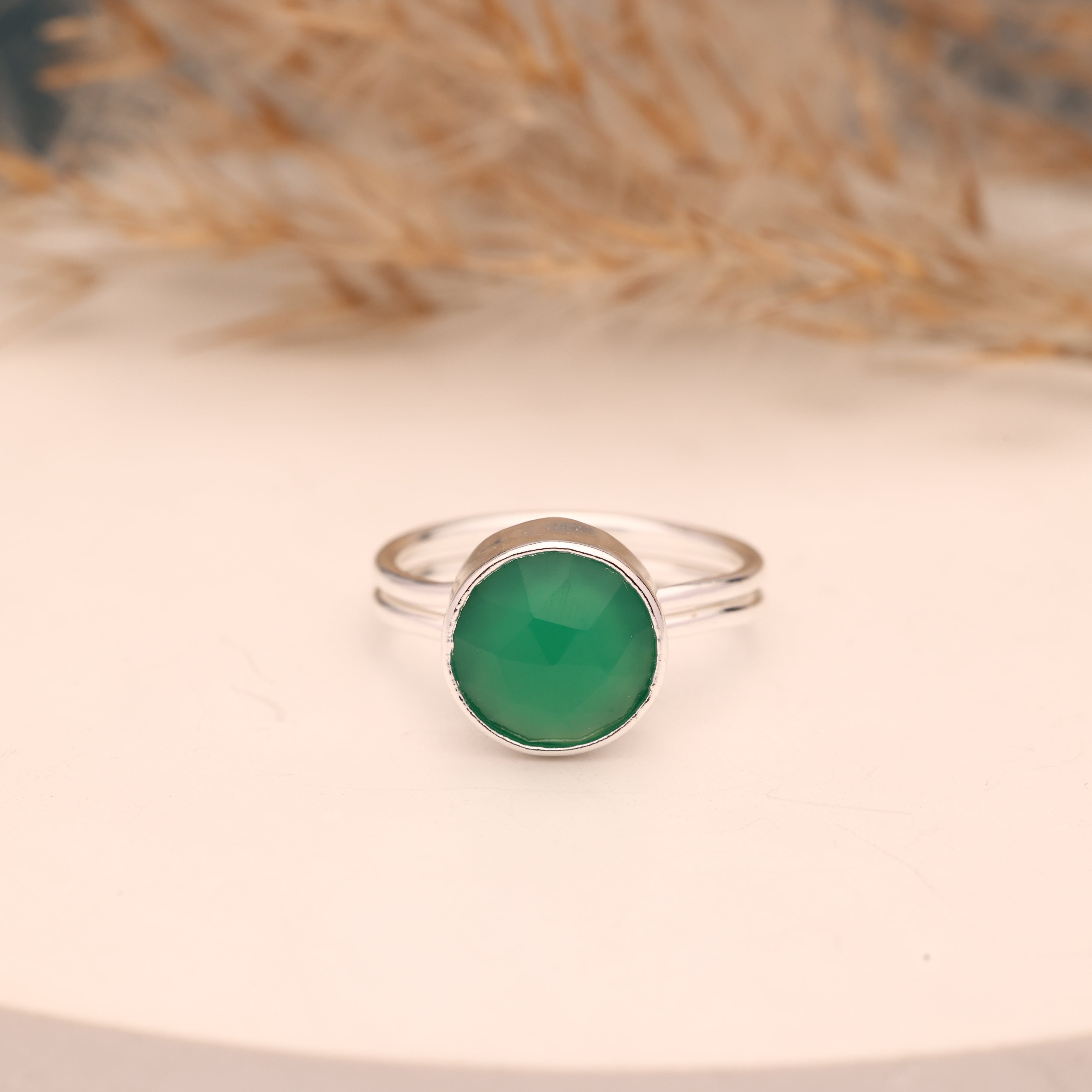 Multi Chalcedony Ring – Adjustable 925 Sterling Silver Gemstone Ring