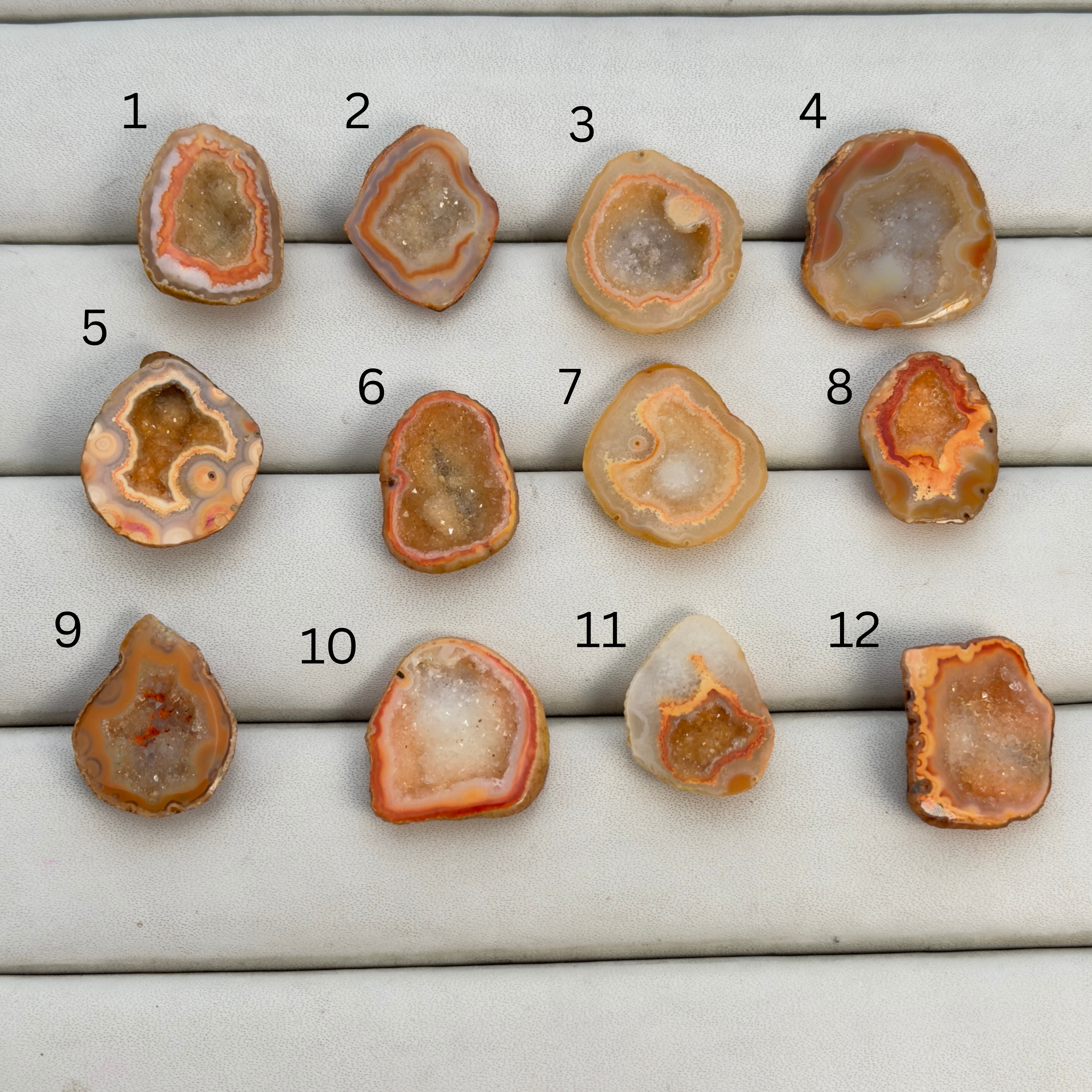 Orange Agate Druzy Geode Slices – Perfect for Ring Making