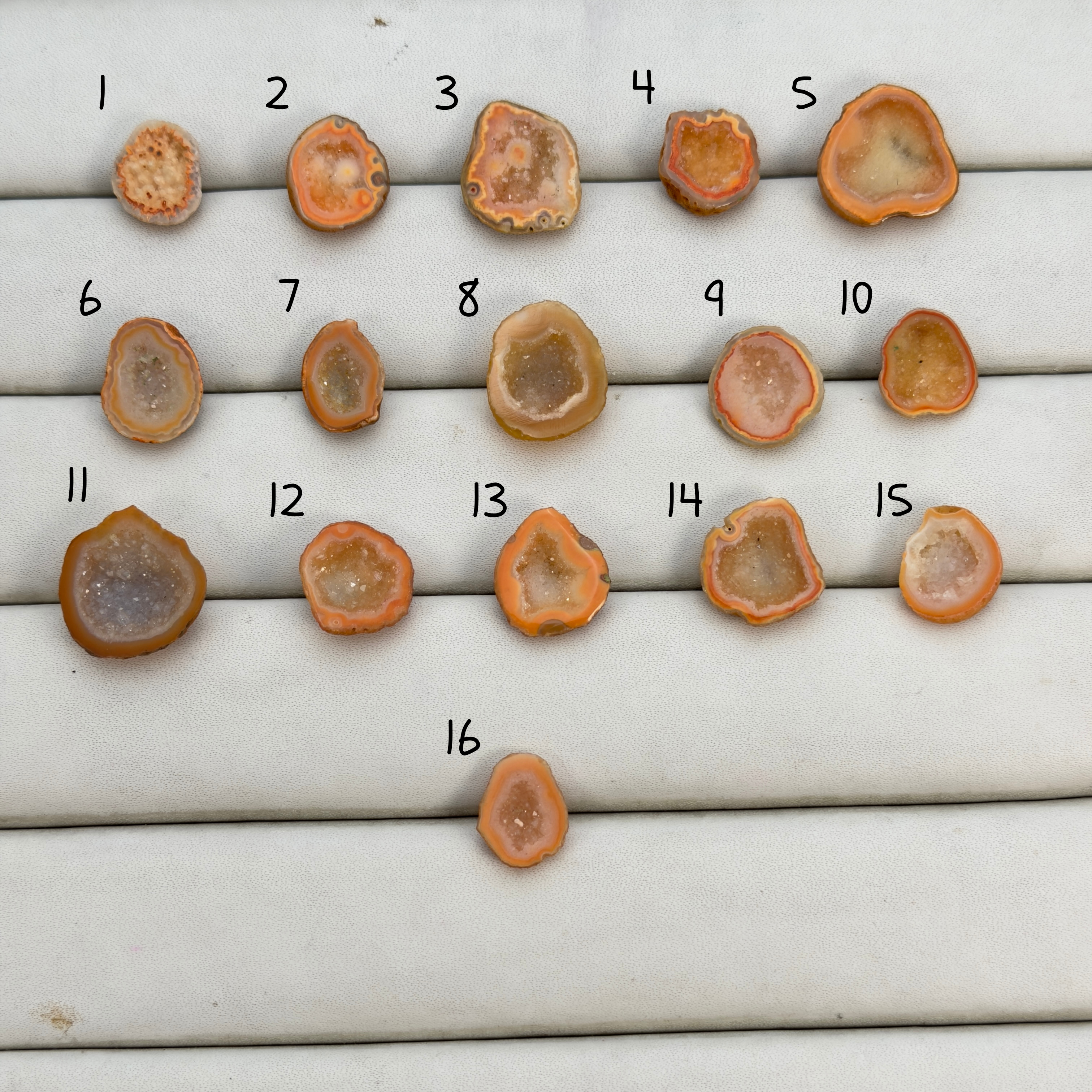 Orange Agate Druzy Geode Slices – Perfect for Ring Making
