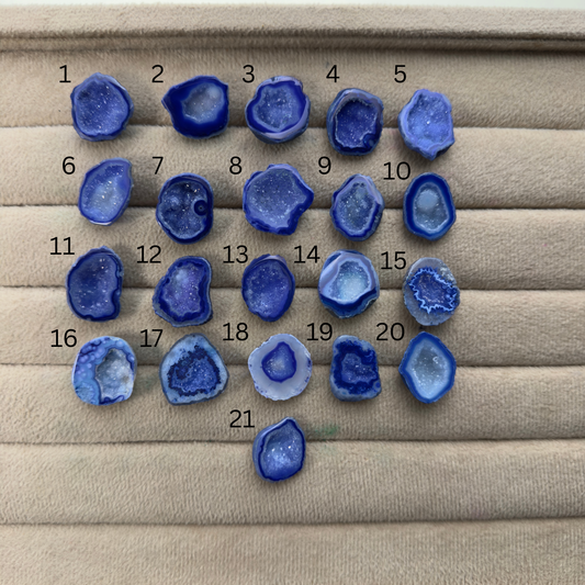 Geode Rings stone by Selection 20- 25mm Blue For Making Rings