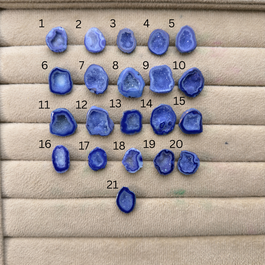 Geode Rings stone by Selection 15 - 20 mm Blue For Making Rings