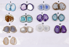 Design Geode slice  ( For Earing and  cuff link ) by Selection  20-25 mm Mix Colors