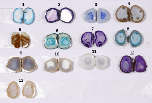 Design Geode slice  ( For Earing and  cuff link ) by Selection  20-25 mm Mix Colors