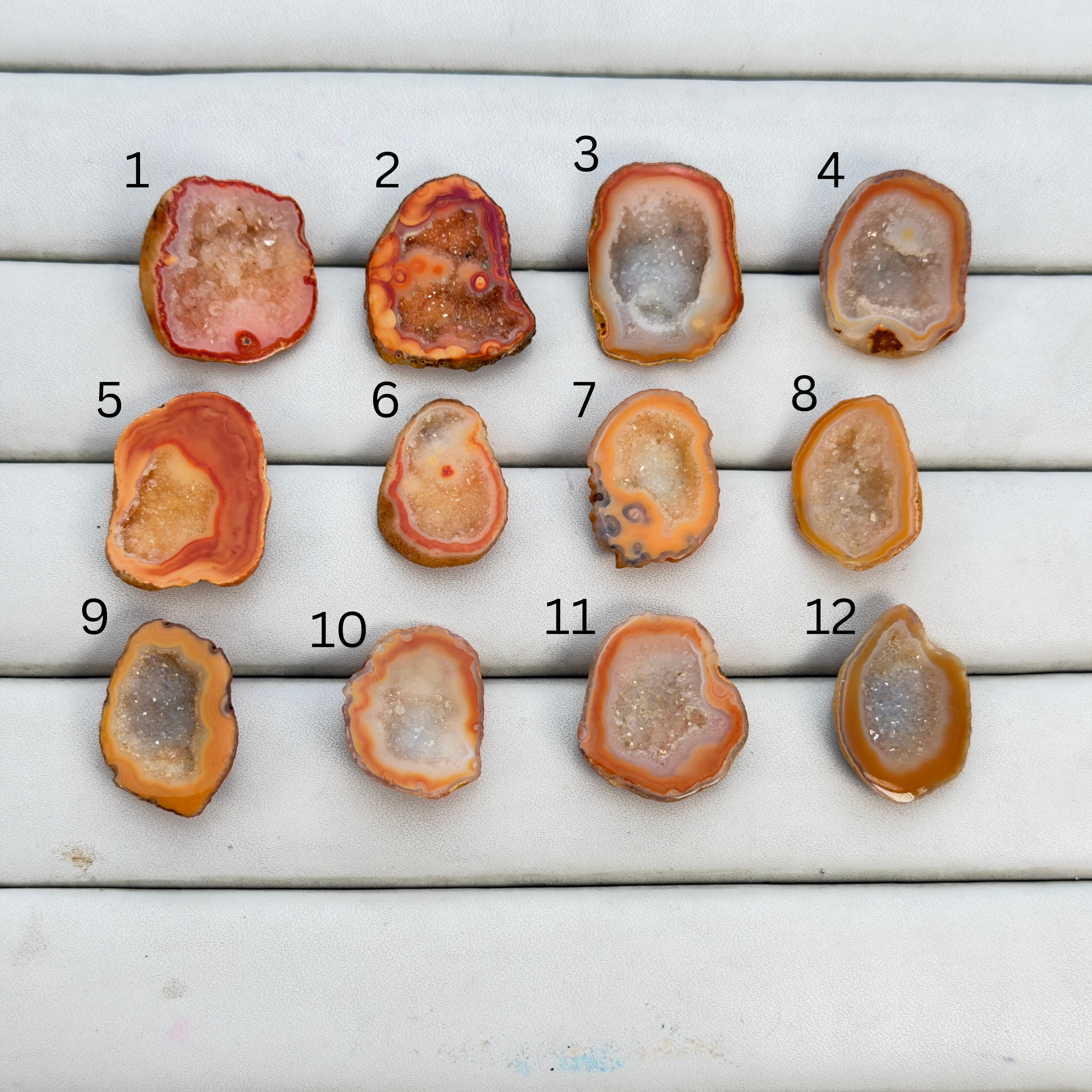 Orange Agate Druzy Geode Slices – Perfect for Ring Making