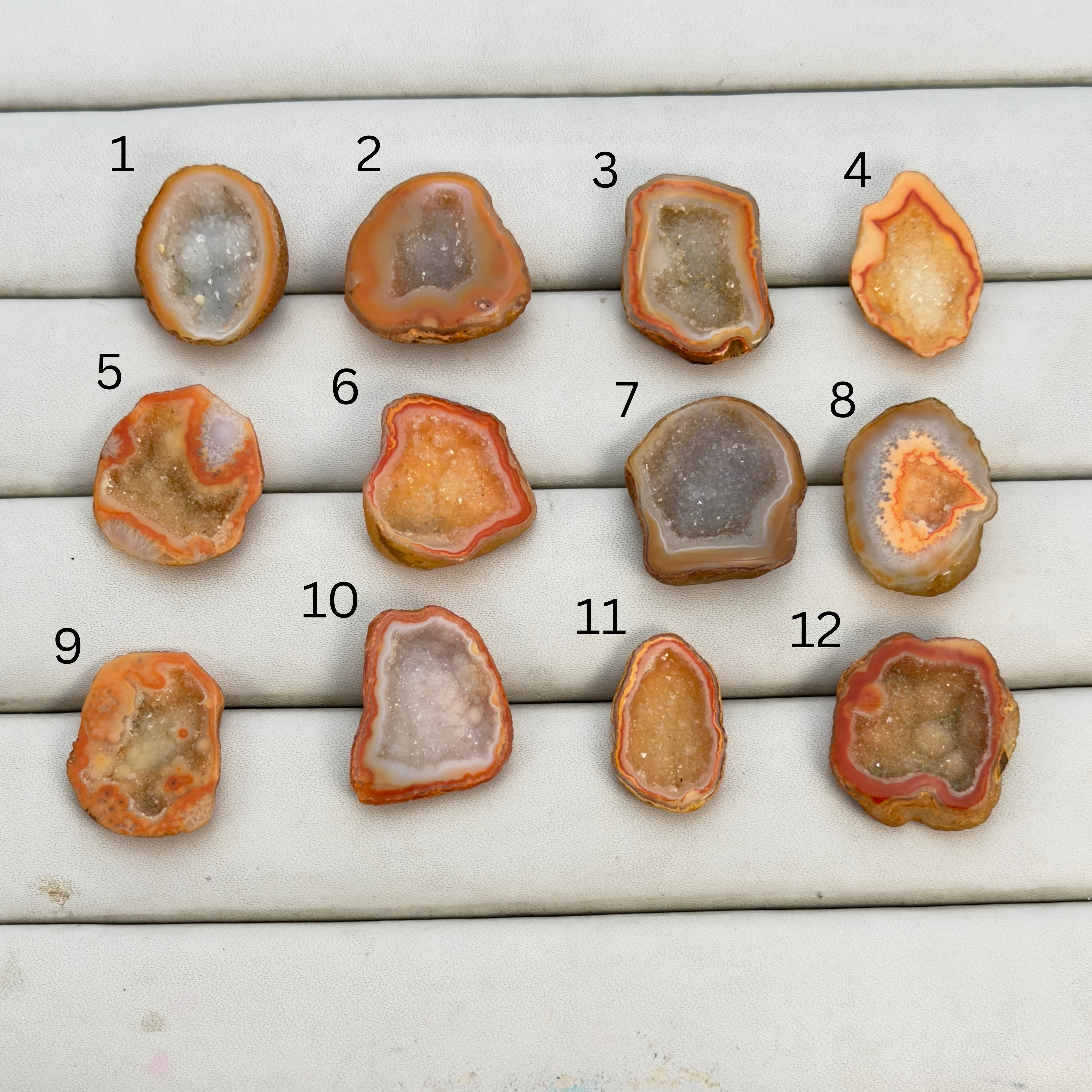 Orange Agate Druzy Geode Slices – Perfect for Ring Making