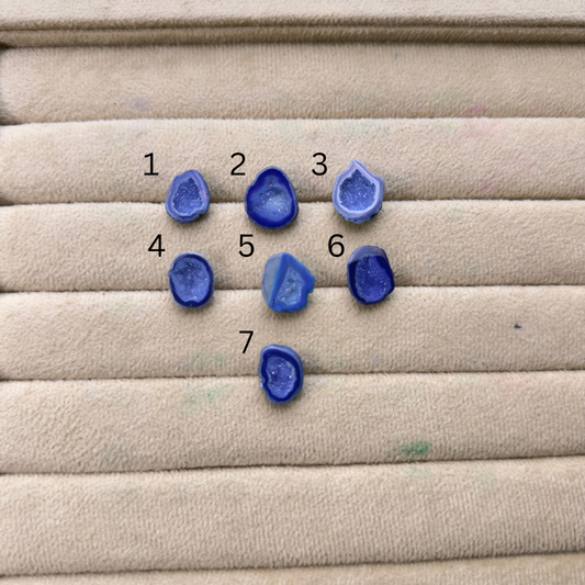 Geode Rings stone by Selection 15 - 20 mm Blue For Making Rings