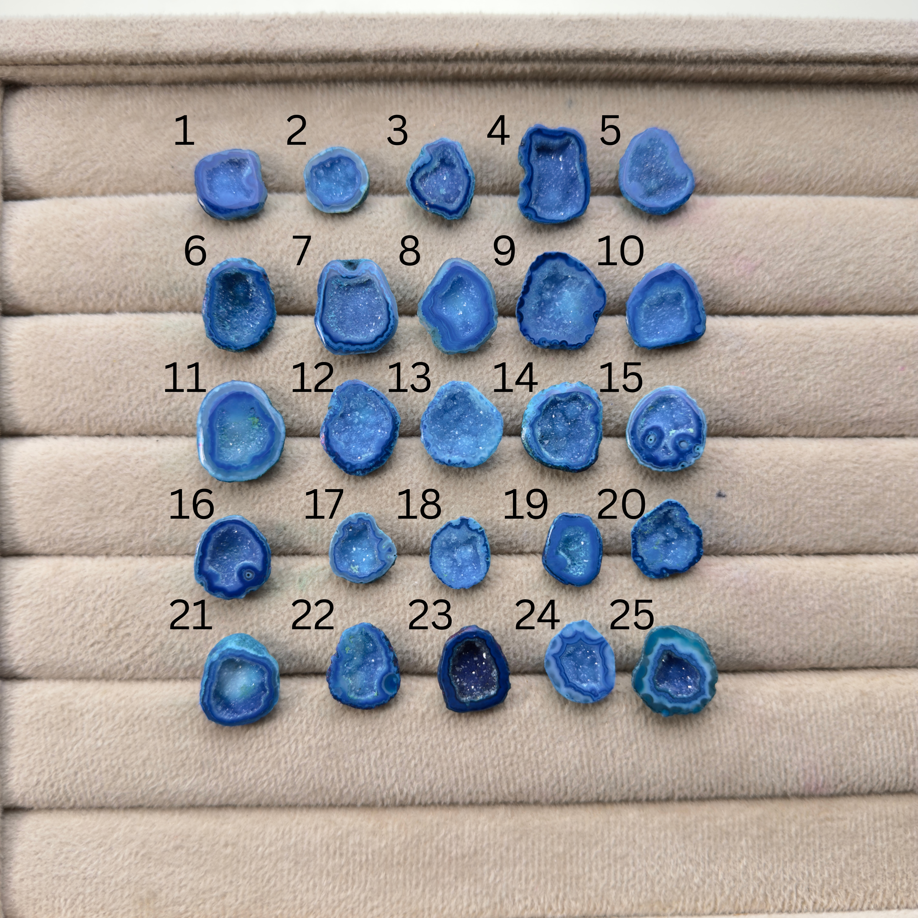 Geode Rings stone by Selection 15- 25mm Aqua For Making Rings