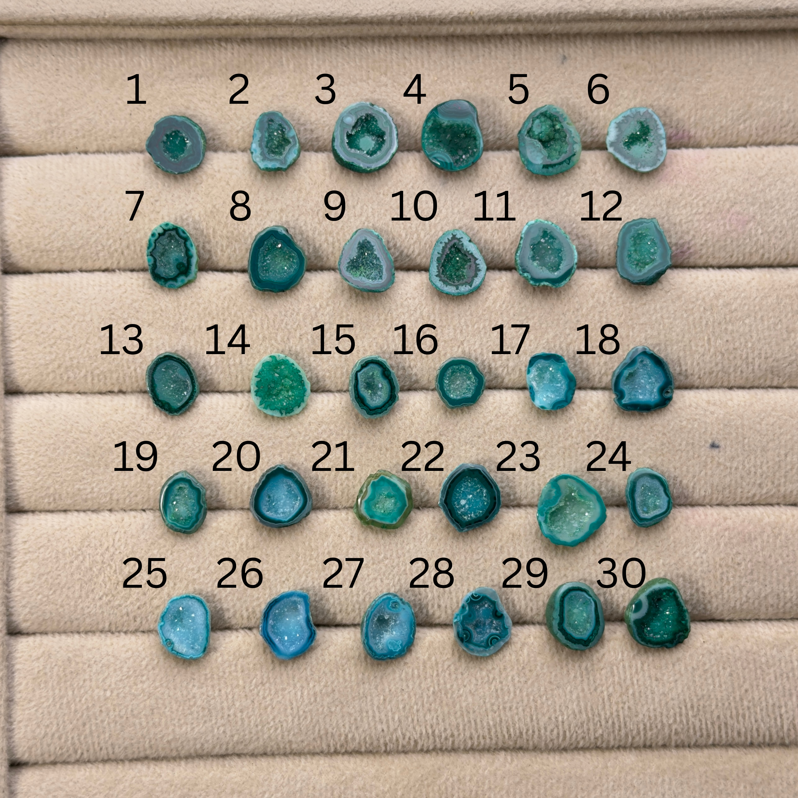 Geode Rings stone by Selection 10- 15mm Green For Making Rings