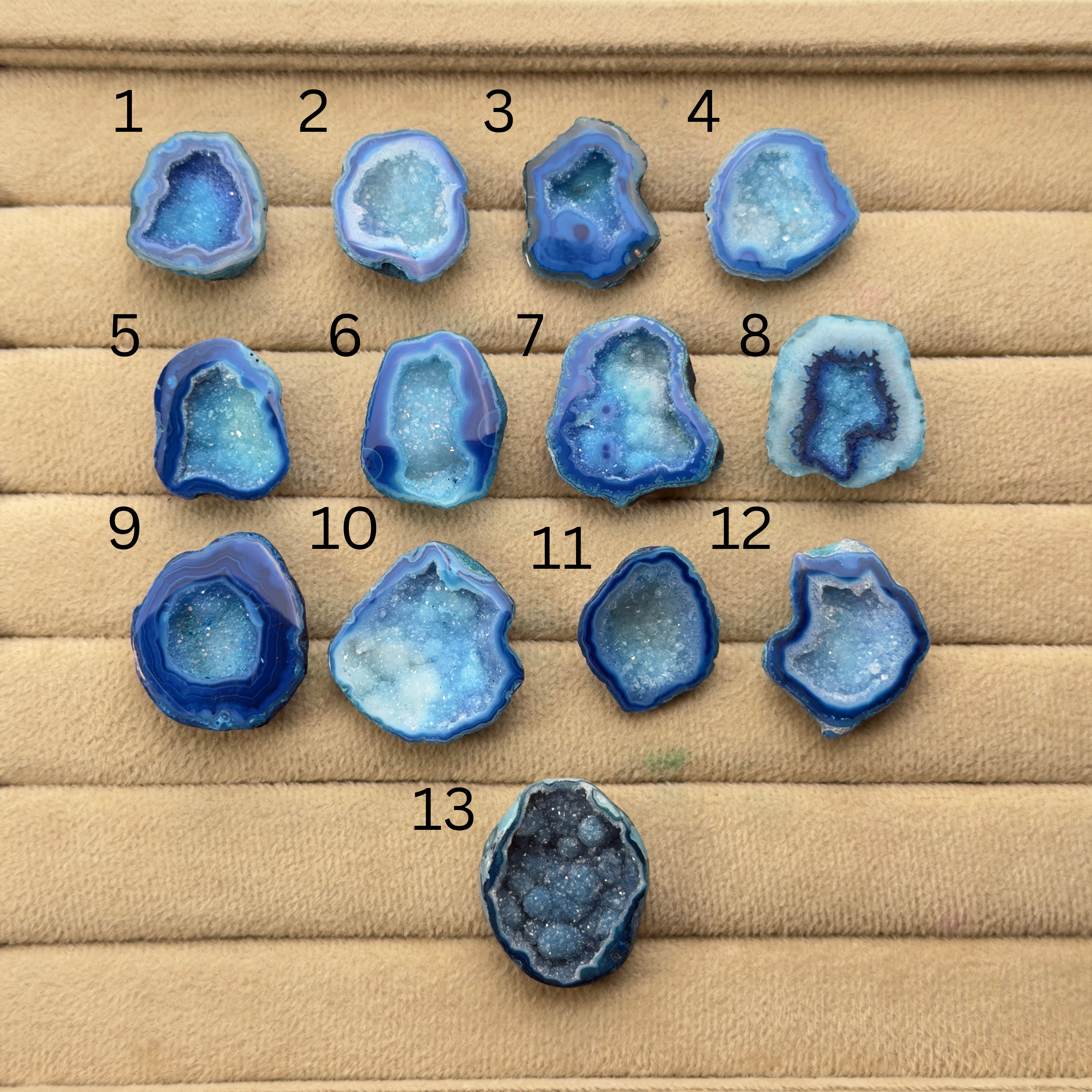 Geode Rings stone by Selection 25- 35mm Aqua For Making Rings