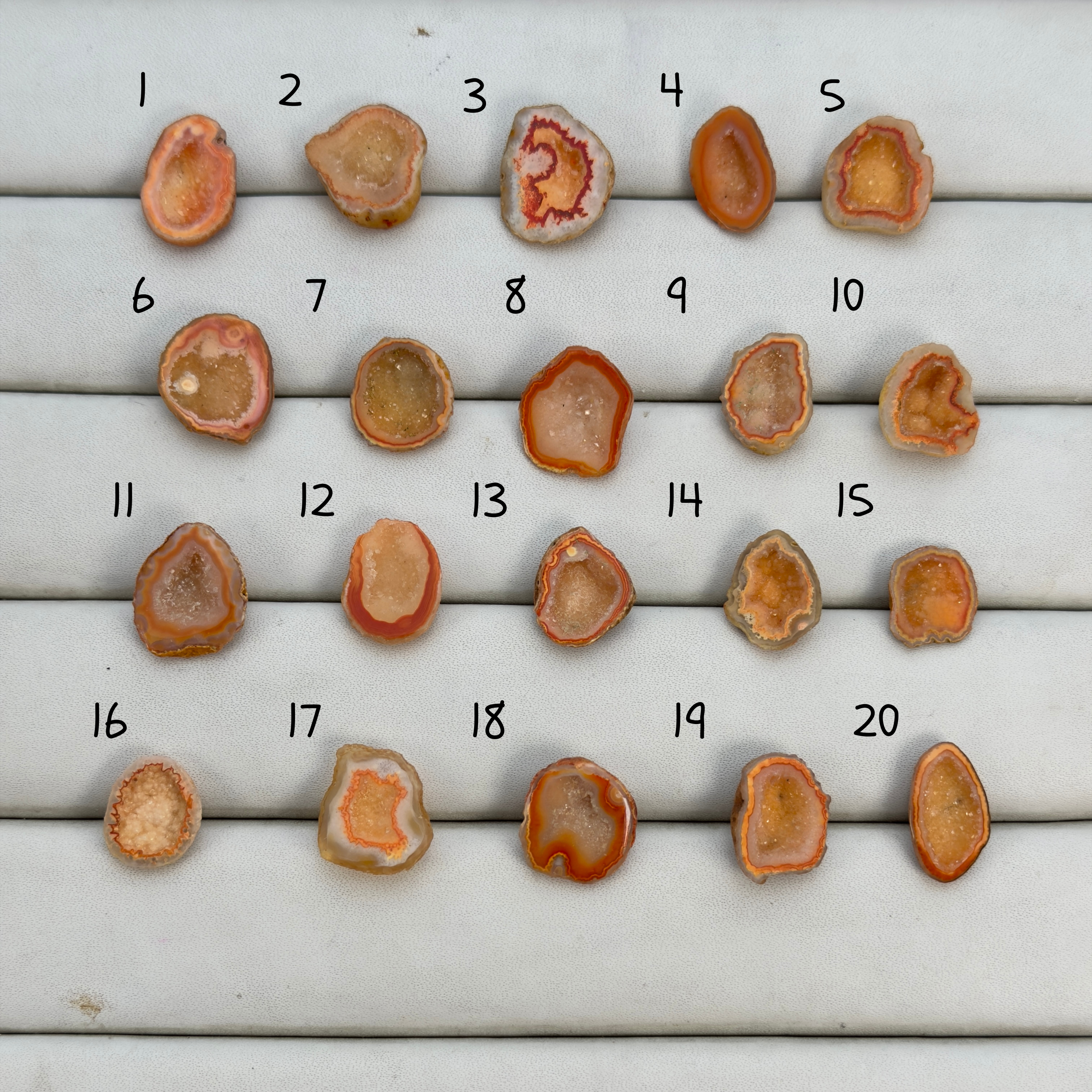 Orange Agate Druzy Geode Slices – Perfect for Ring Making