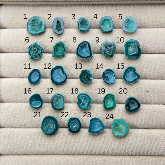 Geode Rings stone by Selection 15- 20mm Green For Making Rings