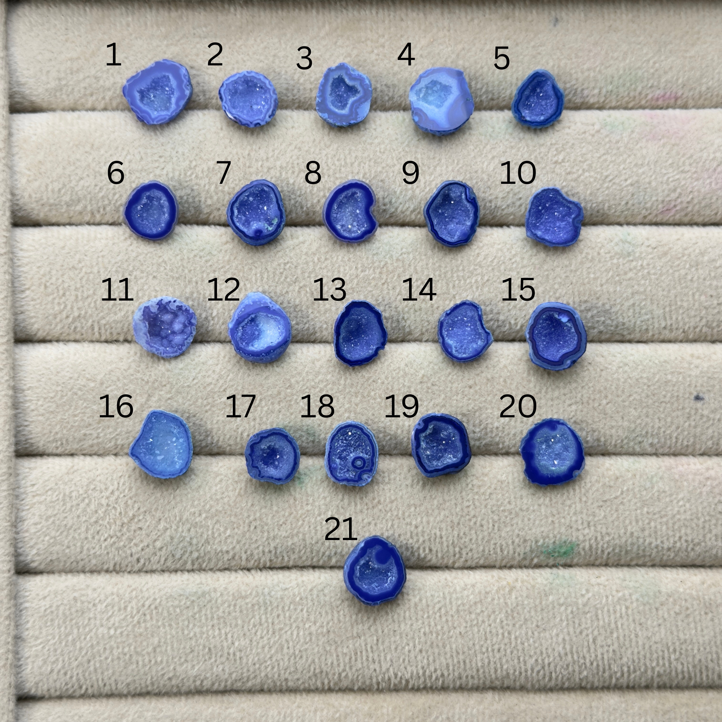 Geode Rings stone by Selection 10 - 20 mm Blue For Making Rings