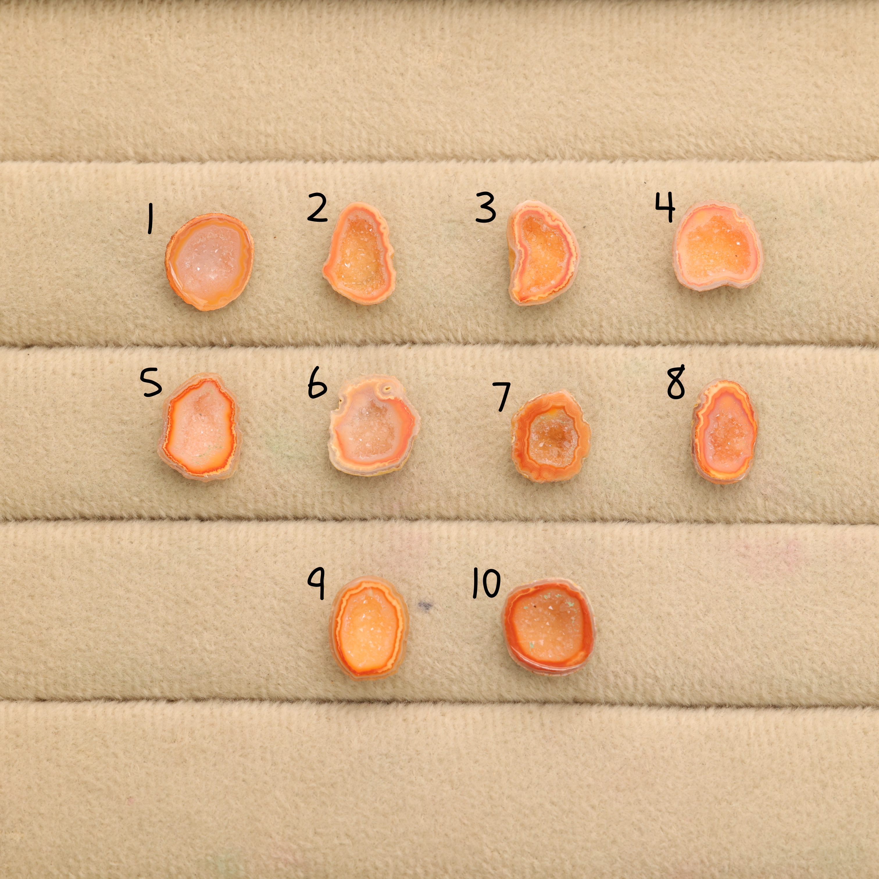 Orange Agate Druzy Geode Slices – Perfect for Ring Making