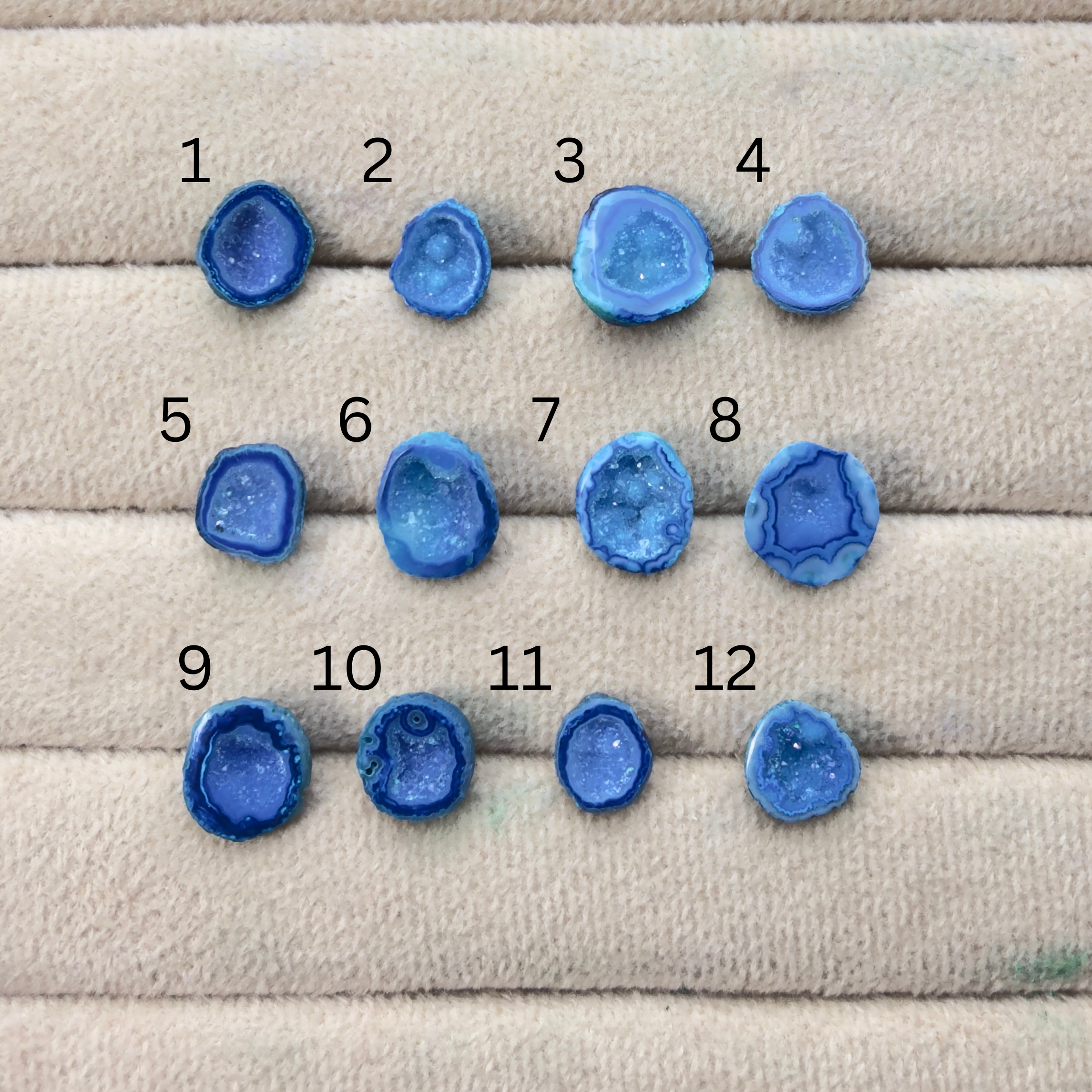 Geode Rings stone by Selection 10- 15mm Aqua For Making Rings