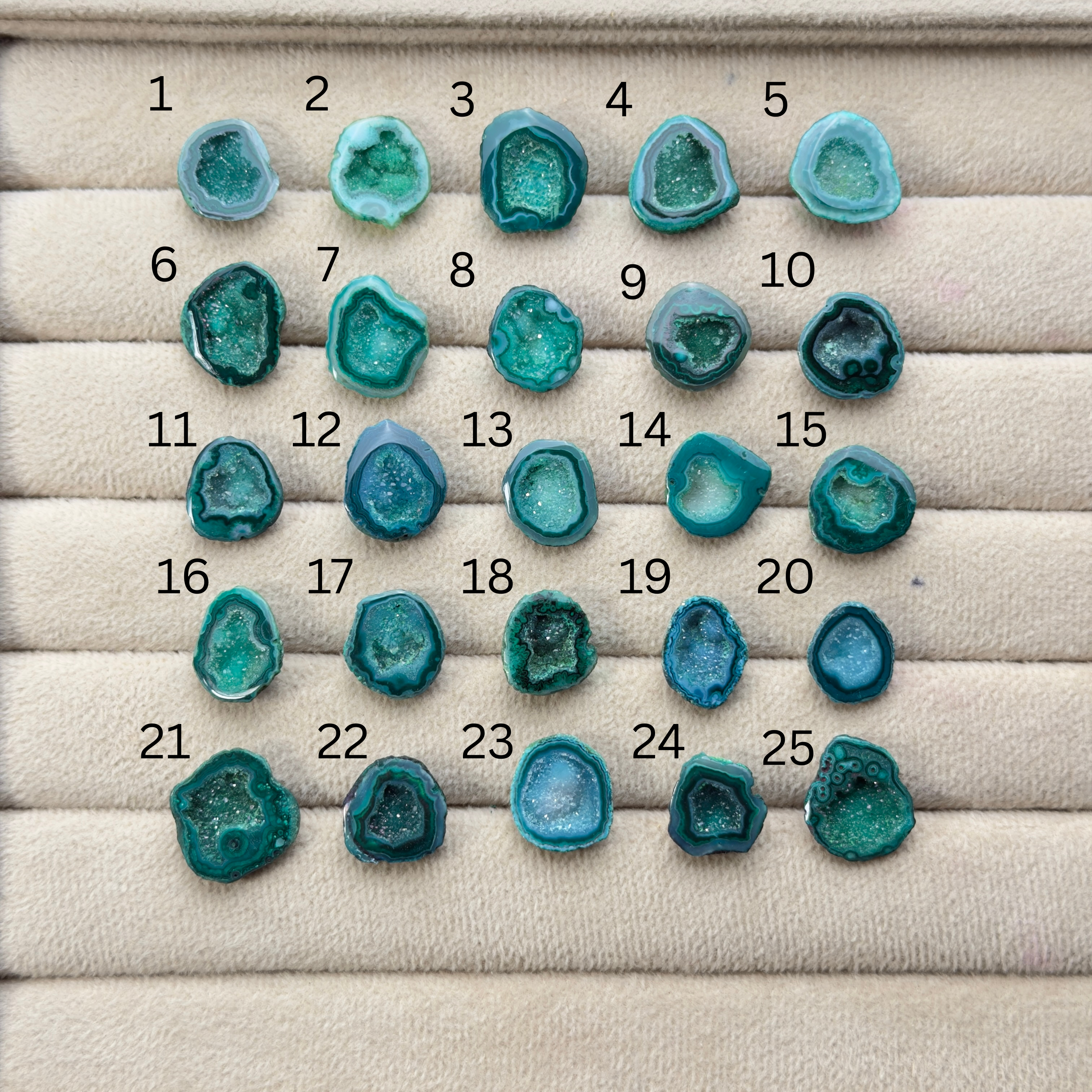 Geode Rings stone by Selection 15- 25mm Green For Making Rings