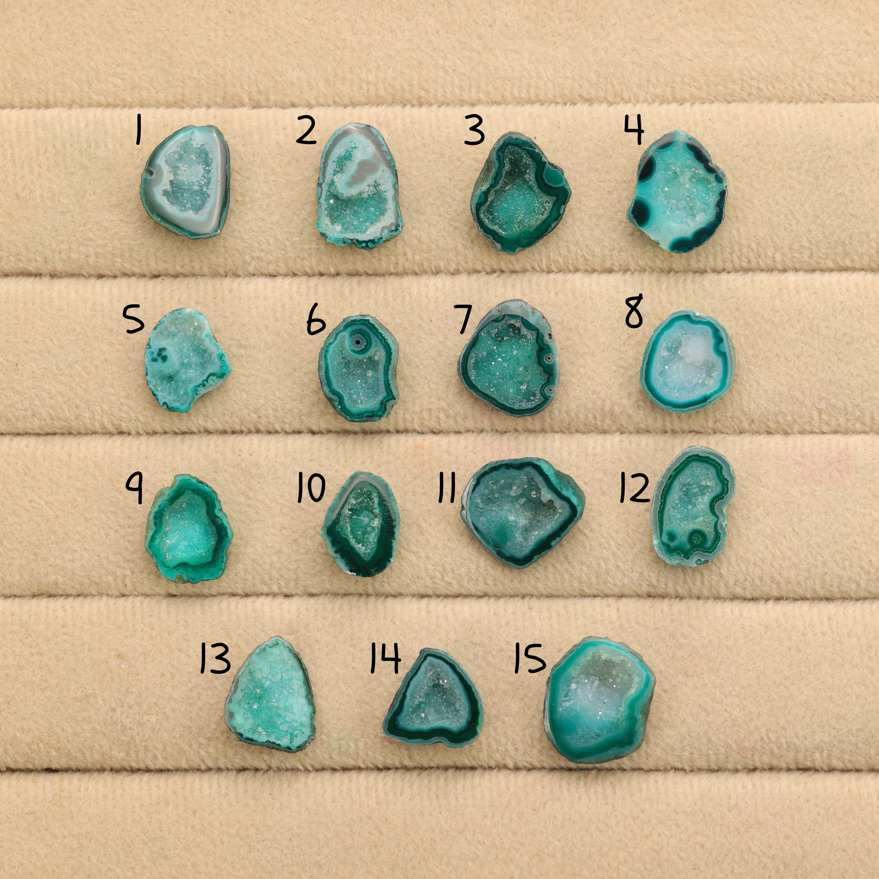 Green Agate Druzy Geode Slices – Perfect for Ring Making
