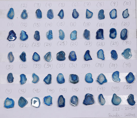 Geode Stones (Pendant) by Selection 25 - 30 mm Aqua For Making Pendant Jewelry